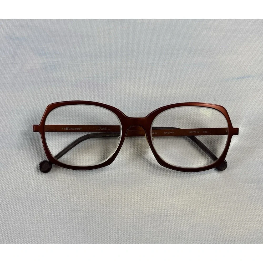 Vintage LA Eyeworks Drive In 869 Eyeglasses Frames Titanium in Copper